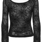 Punk Rave Lilith Gothic Spider Web Sheer Mesh T-Shirt