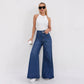 Vireous High-Waist Floor-Length Flared Fashion Jeans, Plus Sizes