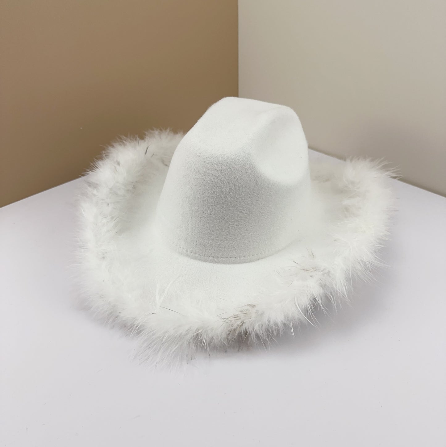 Western Denim Sunscreen Feather Broad-Brimmed Hat