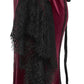 Punk Rave Isolde Velvet Lace-Sleeve Dress in Red