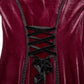 Punk Rave Isolde Velvet Lace-Sleeve Dress in Red