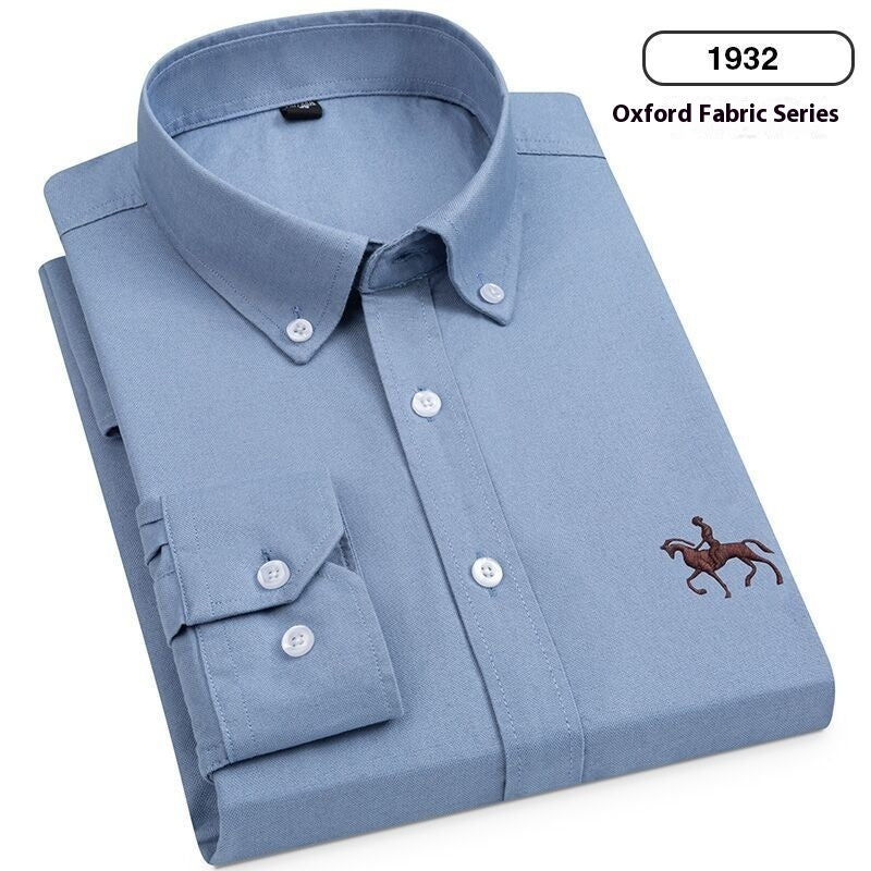 Classic Men's Oxford Cloth Button-Down (OCBD) Long-Sleeve Shirt, Plus Sizes
