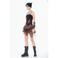 Dark in Love Punk Plaid Cross Strap Top