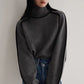 Half-Turtleneck Colour Contrast Women's Fashion Sweater