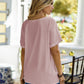 Women's Short-Sleeve Cotton and Linen Top