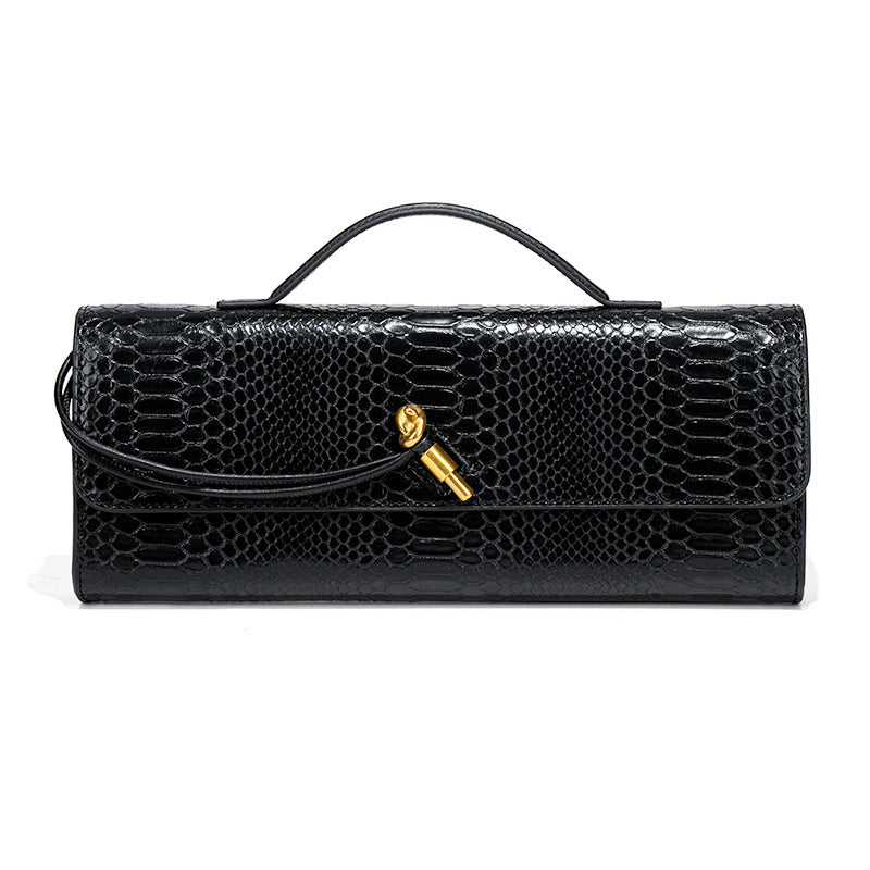 Leather American Retro Hand-Held Dinner Bag Baguette Clutch