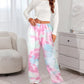 Women's Tie-Dyed Double-Sided Fleece Home Trousers