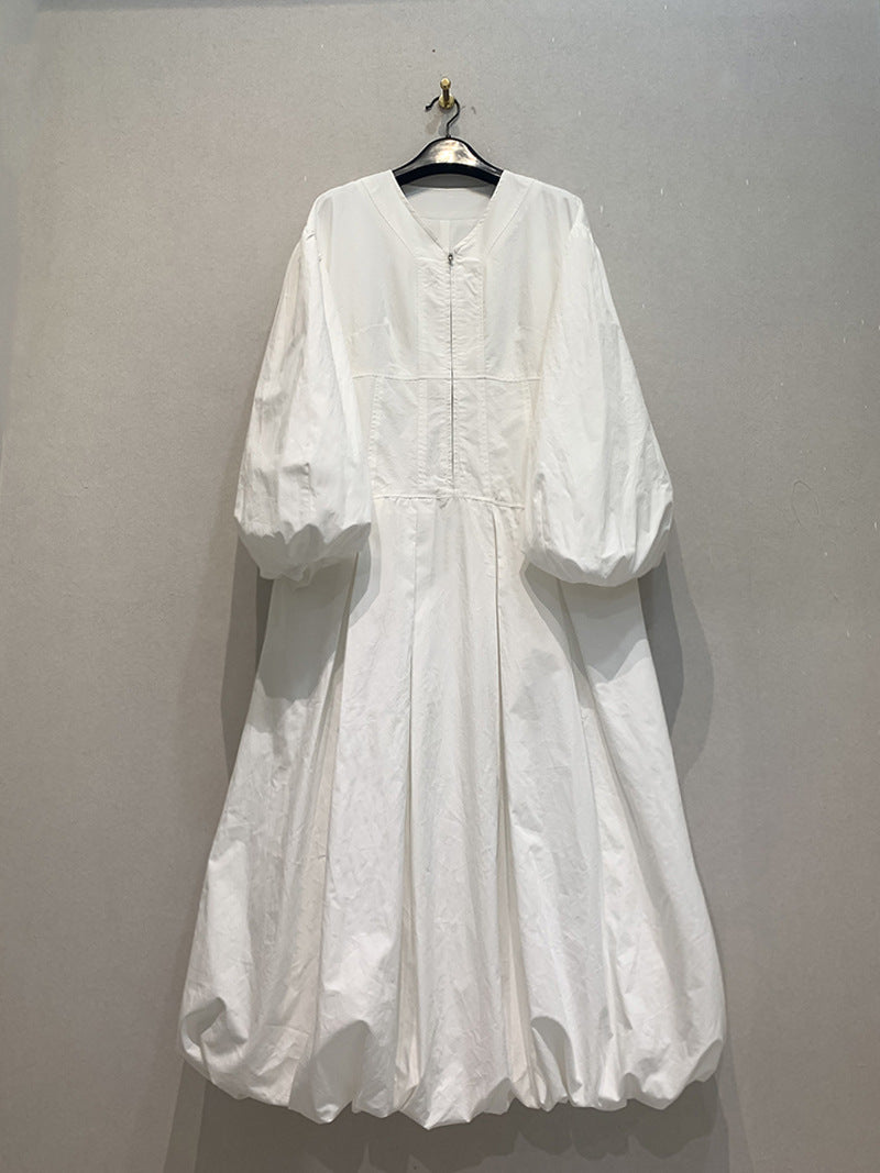 Vireous French-Style Rustic Floaty Cotton Dress