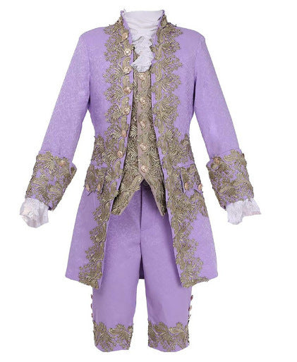 Men's Regency Stage Play Costume, Aristocrat Retro European, Embroidery Lace