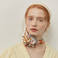 Vibrant Jungle Bloom Silk Scarf, 53cm Double-Sided Print Women's Bandana with Hand-Rolled Edges