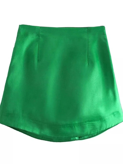 Vireous Classic Satin Short Skirt