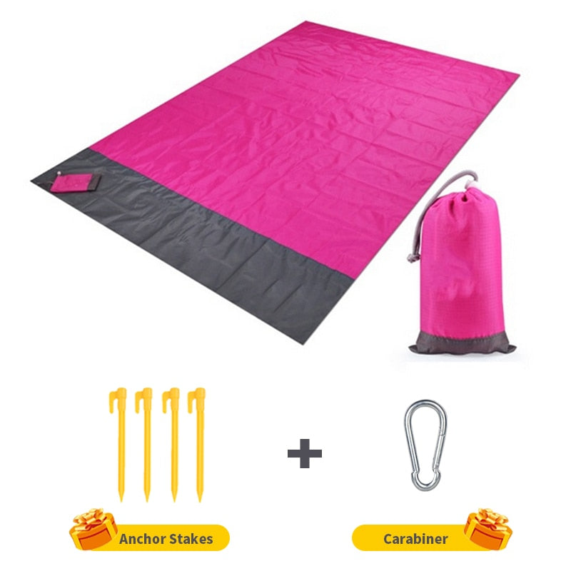 Large Portable Peg-Down Beach Mat and Carry Bag