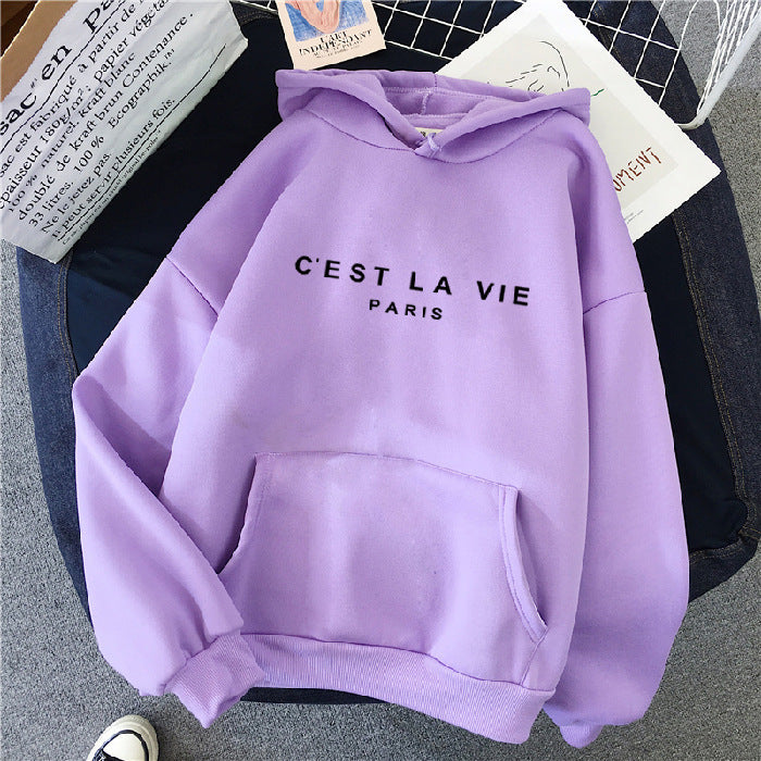 C'Est La Vie Paris Print Hoodie