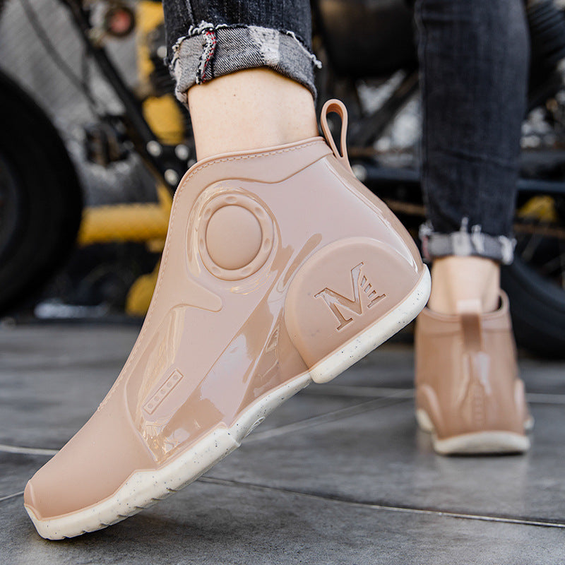 Motorcycle Style Men's Fashion Rain Boots