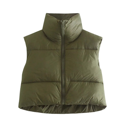 Vireous Padded Women's Short Vest Top With Zip