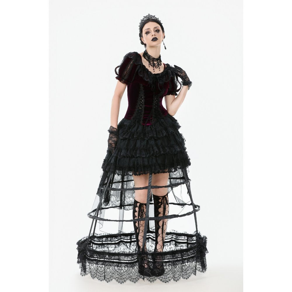 Dark in Love Isolde Velvet and Lace Puff Sleeve Bolero