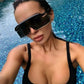Fashion Large Rim Colourful Wraparound Sunglasses