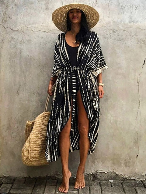 Vireous Bikini Beach Cover-Up Gown