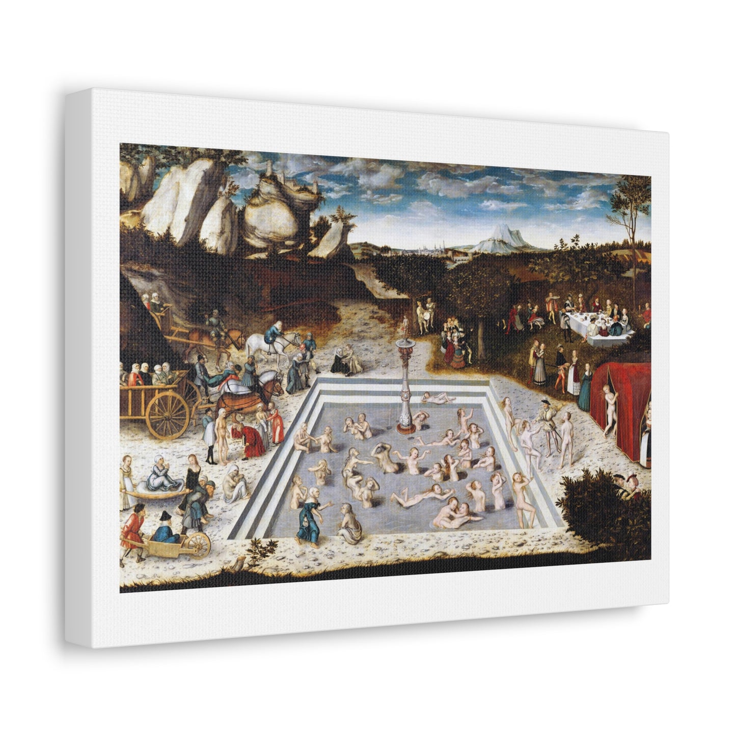 The Fountain of Youth (1546) by Lucas Cranach, Art Print from the Original on Canvas