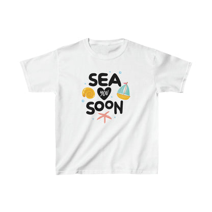 Sea You Soon Seashells Design Heavy Cotton™ Kids' T-Shirt