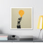 Innovation Hand Holding Light Bulb 'Designed by AI' Art Print on Canvas