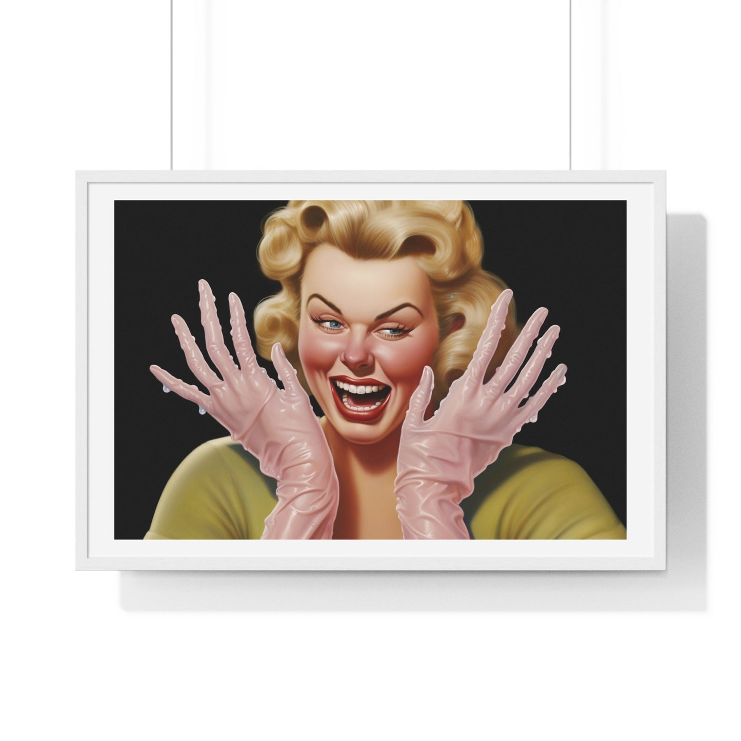 Hands That Do Dishes, Americana Art 'Designed by AI' Framed Print