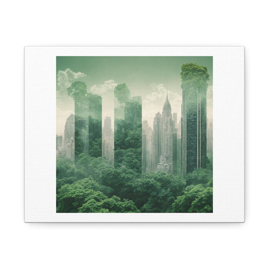 City of Trees, Art Print 'Designed by AI' on Canvas