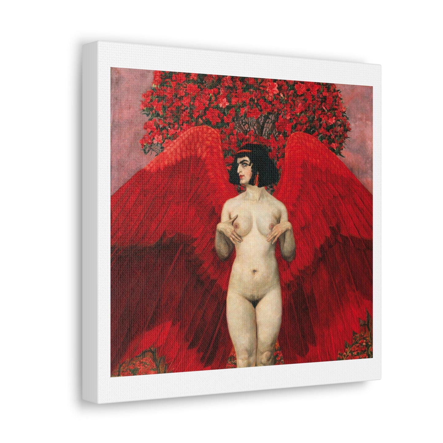 Red Angel 'Roter Engel' (1902) by Karl Mediz, Art Print from the Original on Canvas