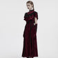 Punk Rave Elysia Velvet Ruffle Goth Shawl in Crimson