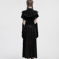 Punk Rave Elysia Velvet Ruffle Goth Shawl In Black