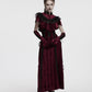 Punk Rave Vivienne Velvet Lace-Panel Goth Slip Dress In Burgundy