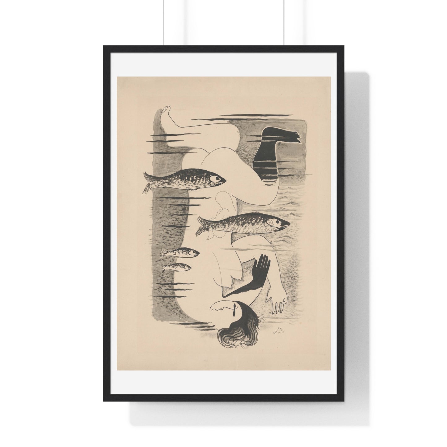 Drowned (1929) by Mikuláš Galanda, from the Original, Framed Art Print