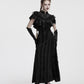Punk Rave Morrigan Embroidered Velvet Goth Slip Dress in Black