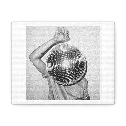 Glitterball Party People Retro Photography on Satin Canvas