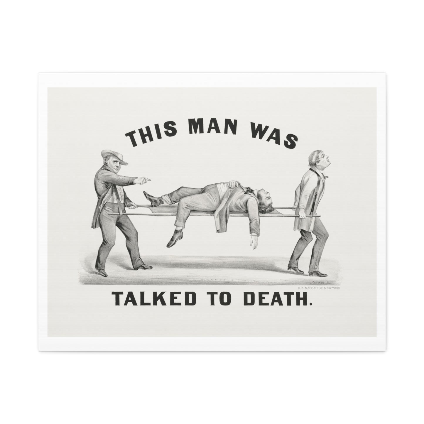 This Man was Talked to Death (1873) Vintage Illustration, from the Original, Print on Canvas