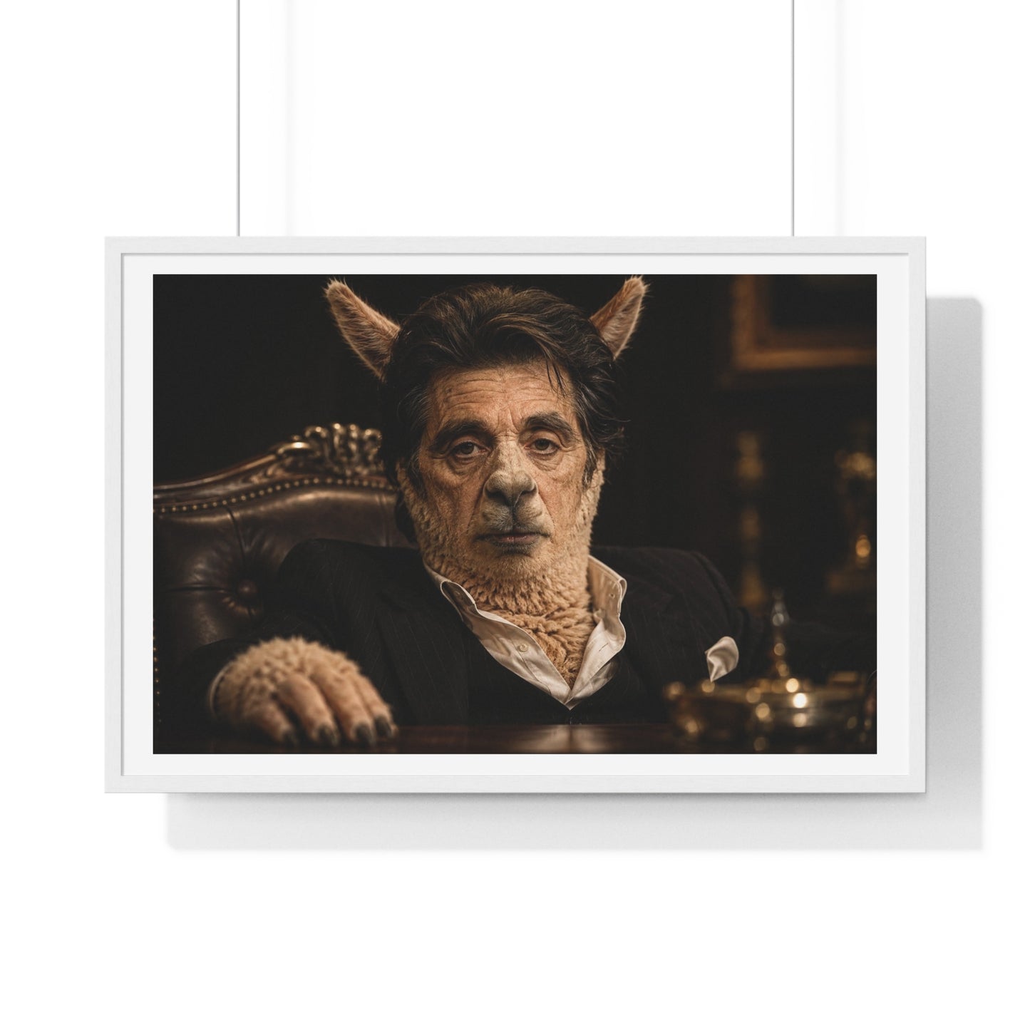 Alpaca Cino 'Designed by AI' Large Wall Art, Framed Print