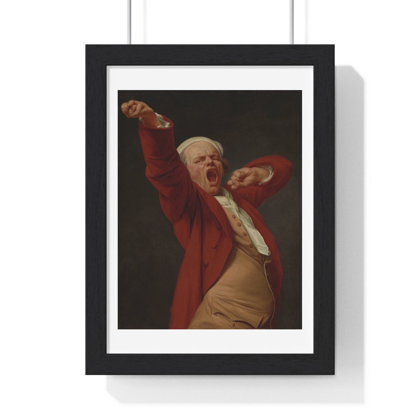 Self-Portrait, Yawning (circa 1783) by Joseph Ducreux, from the Original, Framed Art Print