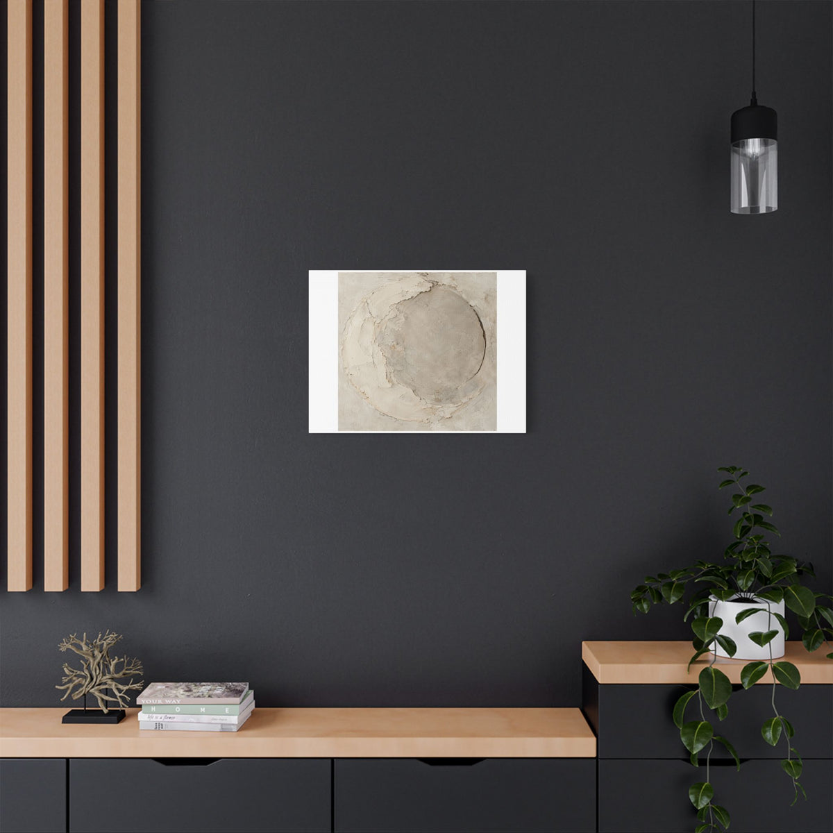 Quiet Limestone Orbit, Large Decor Art Print on Canvas