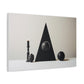 Candlestick Triangle Cricket Sports, Esoteric Art Print 'Designed by AI' on Satin Canvas