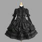 Gothic Cosplay Court Dress, Retro Lace Fluffy Sleeve Dress