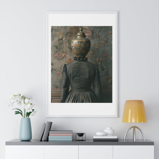 Head Replacement II, Abstract Art 'Designed by AI', Framed Art Print