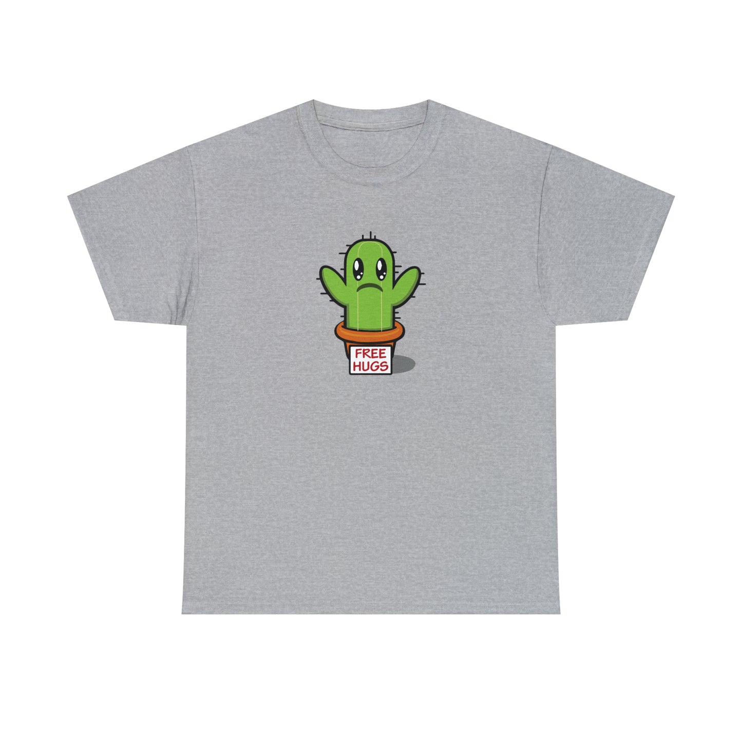 Free Hugs Sad Cactus Design T-Shirt