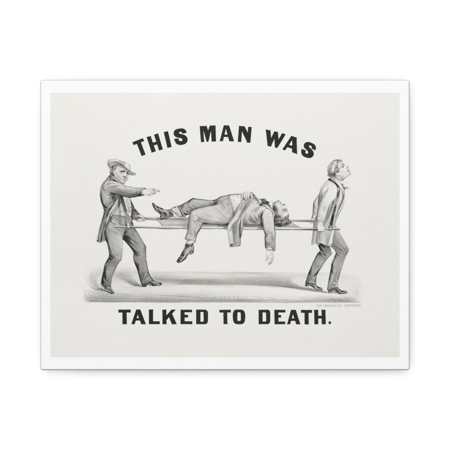 This Man was Talked to Death (1873) Vintage Illustration, from the Original, Print on Canvas