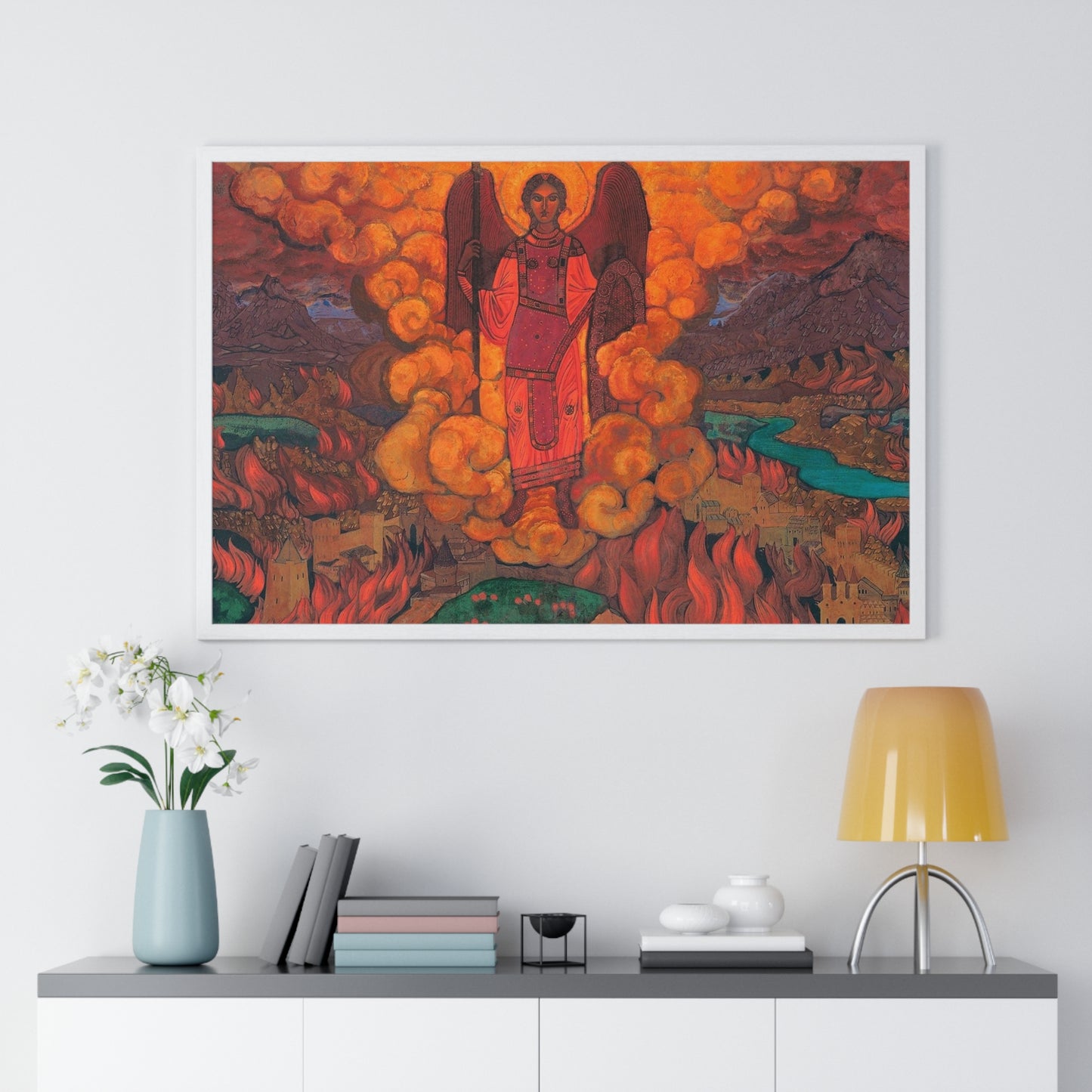 Last Angel (1912) Tempera on Cardboard by Nicholas Roerich from the Original, Framed Art Print