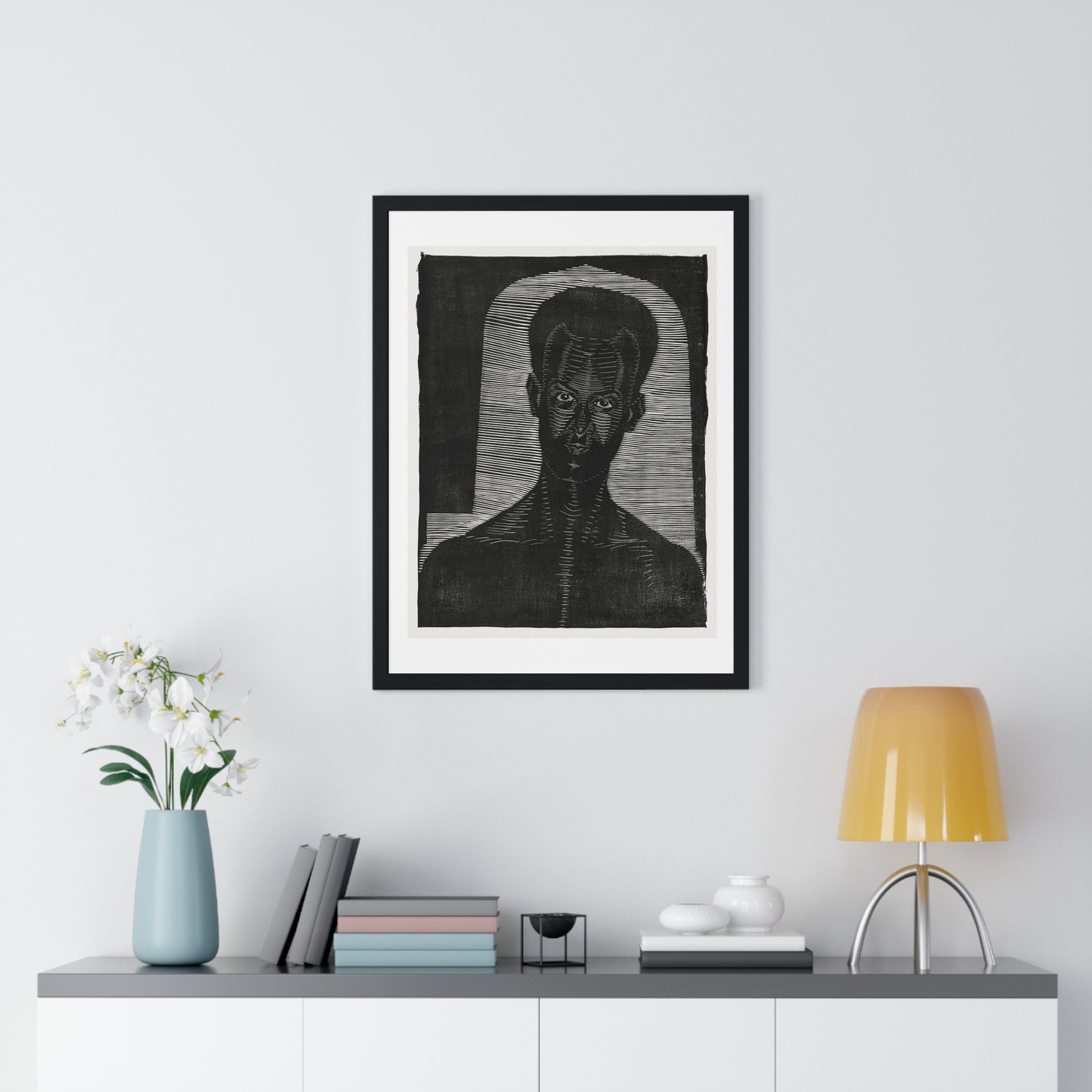 Portret van Een Onbekende Man (1927) by Samuel Jessurun de Mesquita, from the Original, Framed Art Print