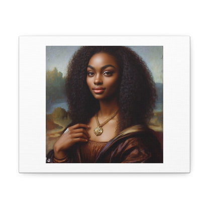 Art Print 'Afro Mona Lisa' Designed by AI on Satin Canvas