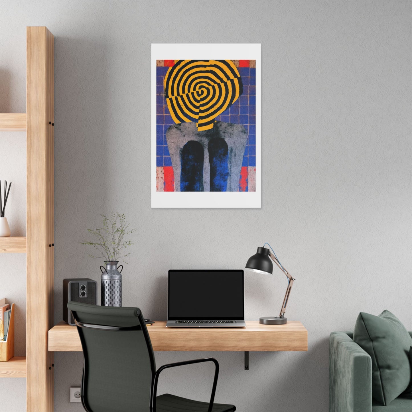 Woman Portrait from Behind, Bold Decor Art 'Designed by AI' Canvas Print