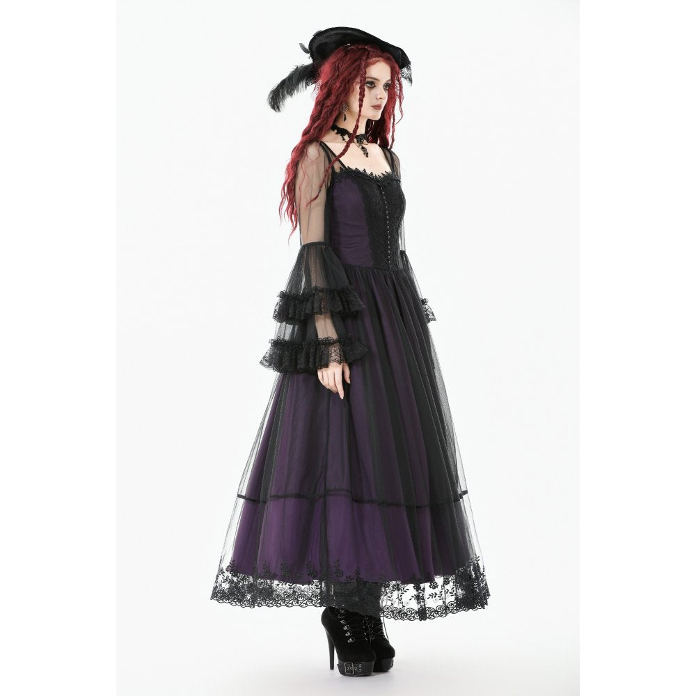 Dark in Love Lilith Bell-Sleeve Gothic Maxi Dress