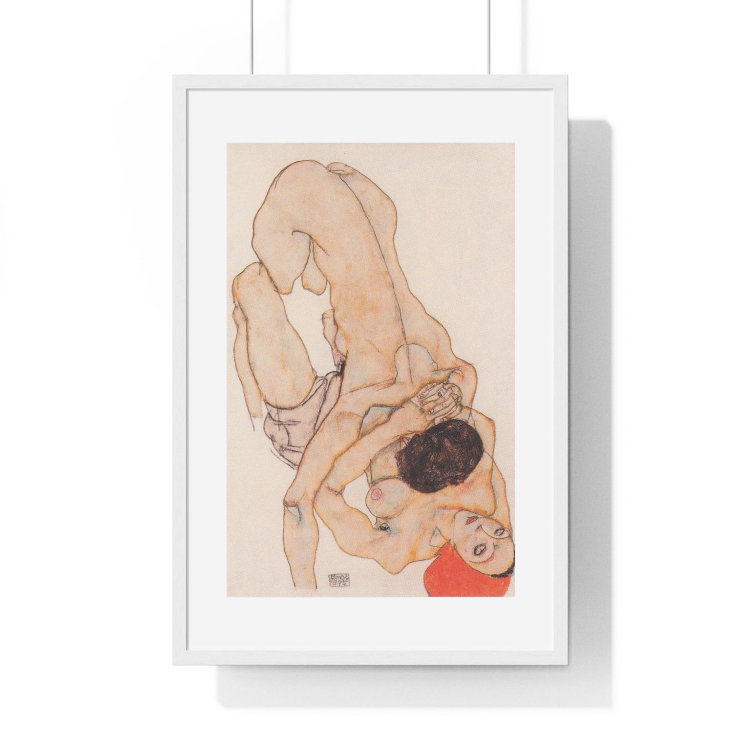 Lesbisches Liebespaar (1914) 'Lesbian Lovers' by Egon Schiele Art Print from the Original Watercolour