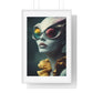 Blue Reptilian Alien, Magazine Poster Art 'Designed by AI' Framed Print